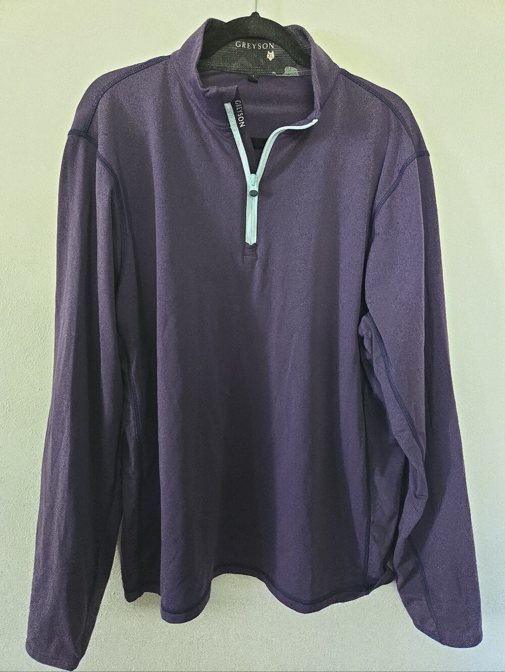 Greyson Men's 1/4 Zip Pullover Top Stretch Navy Blue XL